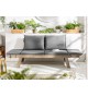 Banc de jardin en bois acacia grisé avec coussin