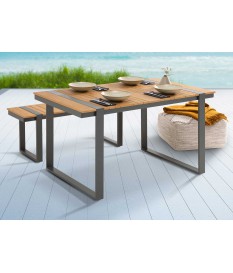 Table de jardin composite et aluminium 123 cm