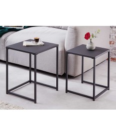 Table basse d'appoint noire en métal
