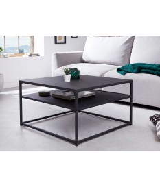 Table basse carrée noire en métal