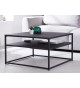 Table basse carrée noire en métal