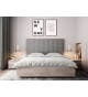 Tête de lit matelassée moderne en tissu gris 140 cm