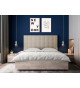 Tête de lit pas cher en tissu beige 140 cm