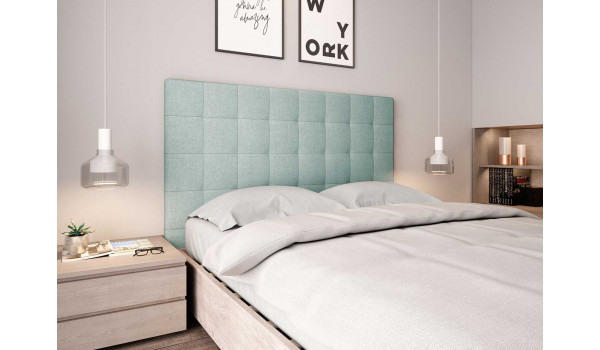 Tête de lit pas cher en tissu vert 140 cm