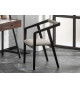 Chaise design en bois et velours gris