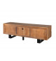 Meuble TV moderne en bois d'Acacia et métal