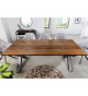 Table bois recyclé brun piétement en X métal noir