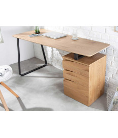 Bureau design 160 cm avec caisson 3 tiroirs
