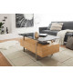 Table basse rectangulaire 110X60 Bois et verre gris