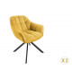 Chaises modernes tissu jaune moutarde