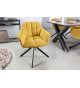 Chaises modernes tissu jaune moutarde