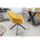 Chaises modernes tissu jaune moutarde