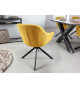 Chaises modernes tissu jaune moutarde