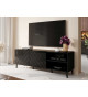 Meuble TV moderne noir laqué 150 cm