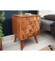 Table de nuit en bois d'acacia - 2 Tiroirs