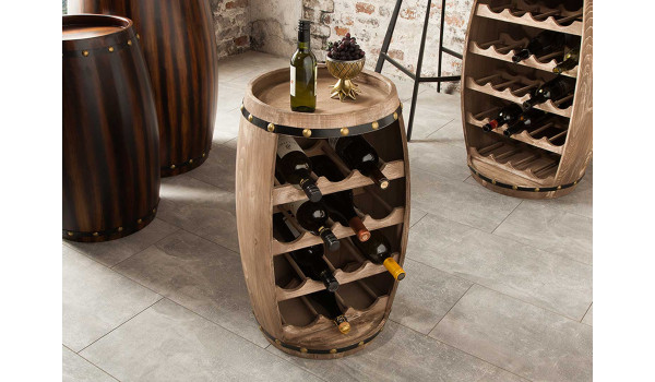 Tonneau bar en bois range bouteilles