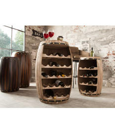 Range bouteille tonneau bar en bois