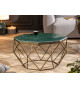 Table basse marbre et métal forme diamant