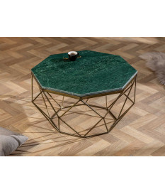 Table basse marbre et métal forme diamant