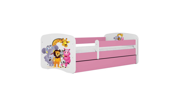 Lit décor animaux de la jungle - Couchage et coloris au choix