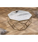 Table basse marbre blanc et laiton doré antique