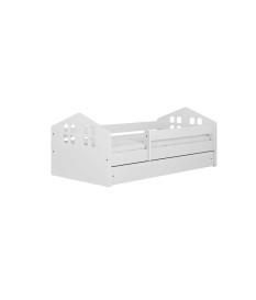 Lit enfant blanc esprit maison avec barrière