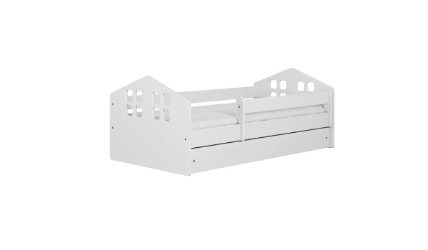 Lit enfant blanc esprit maison avec barrière