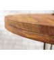 Table ronde 120 cm bois exotique et métal