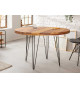 Table ronde 120 cm bois exotique et métal