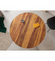 Table ronde 120 cm bois exotique et métal