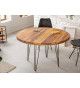 Table ronde 120 cm bois exotique et métal