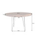 Table ronde 120 cm bois exotique et métal