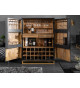 Meuble bar haut contemporain en bois massif - 2 portes