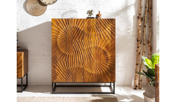 Buffet haut design en bois massif - 2 portes