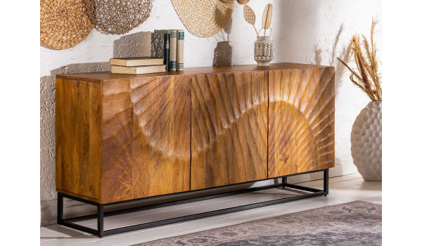 Buffet design en bois massif - 3 portes
