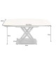 Table céramique ovale extensible aspect marbre blanc