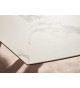 Table céramique ovale extensible aspect marbre blanc