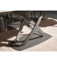 Table céramique ovale extensible aspect marbre blanc
