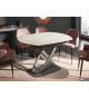 Table céramique ovale extensible aspect marbre blanc