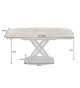 Table céramique ovale extensible aspect marbre taupe