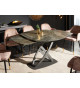 Table céramique ovale extensible aspect marbre taupe