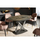 Table céramique ovale extensible aspect marbre taupe