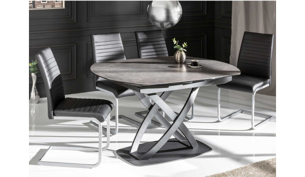 Table céramique ovale extensible anthracite