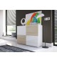 Commode de Salon Moderne 4 Portes Laqué ou Structuré