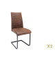 Chaise microfibre marron vintage
