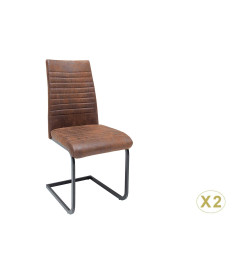 Chaise microfibre marron vintage