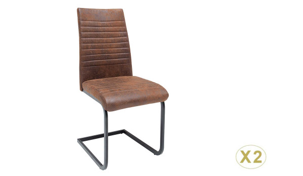 Chaise microfibre marron vintage