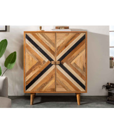 Buffet haut 2 portes déco originale en bois de manguier