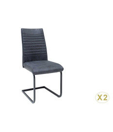 Chaise microfibre grise et noir