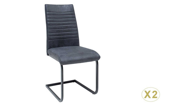 Chaise microfibre grise et noir